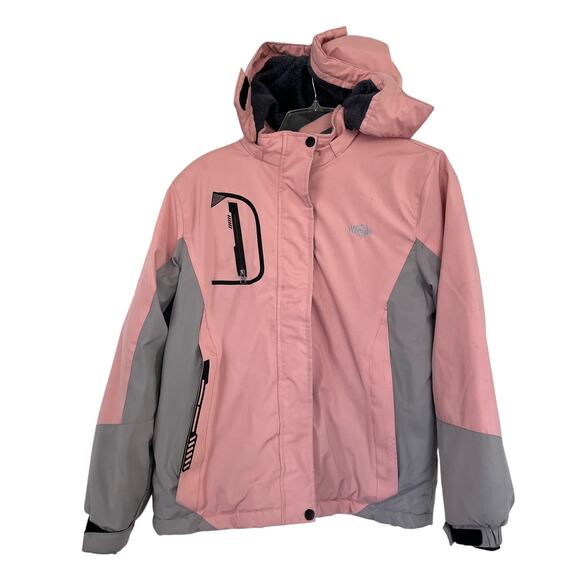 Wantdo Girl's Pink Gray Warm Winter Coat Kid's Outdoor Hooded  Ski Jackets 10-12 - Picture 1 of 12